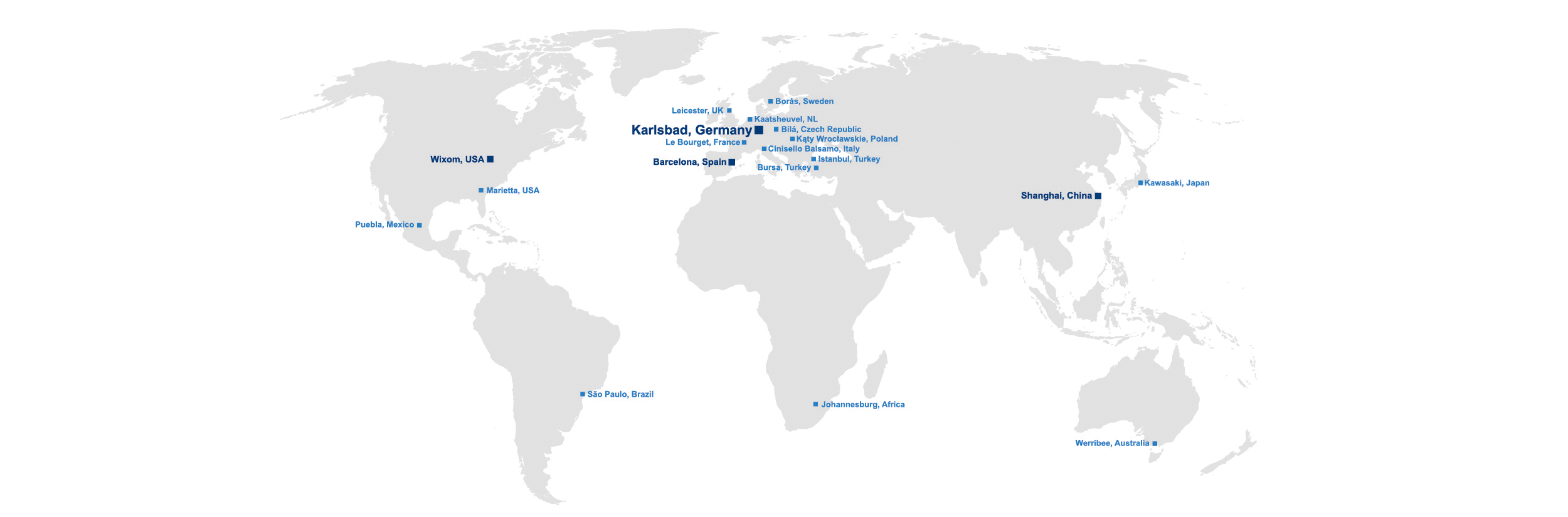 World Map with locations of sonotronic