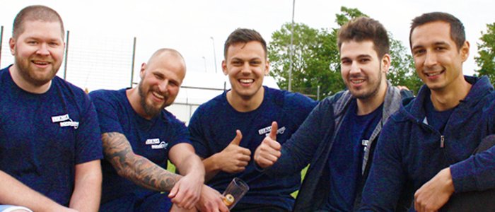 Teamgeist unter den Mitarbeiter von Sonotronic, bei den Highländle Games