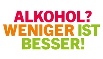 Slogan "Alkohol" Weniger ist Besser!" für die Aktionswoche Alkohol bei Sonotronic